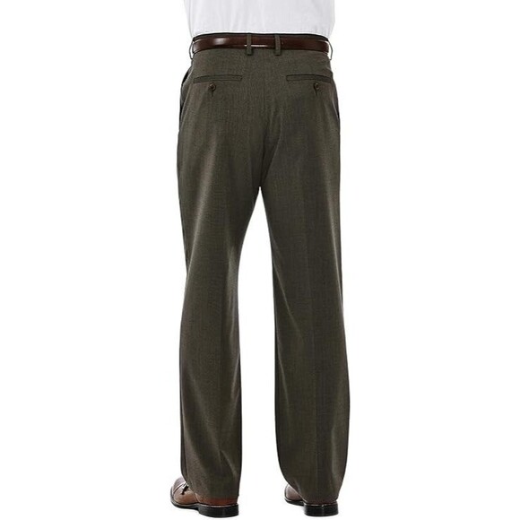 Haggar Men's Stretch Gabardine Expandable Waist Plain Front Dress 34 X 29 New - Picture 2 of 4